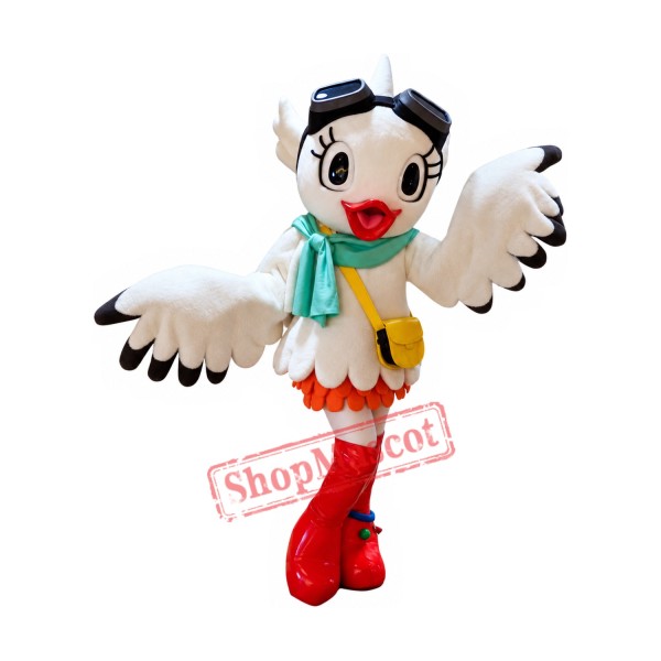 Beautiful White Seabird Mascot Costume