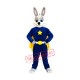 Friendly Rabbit Hero Mascot Costume Friendly Rabbit Hero Mascot Costume