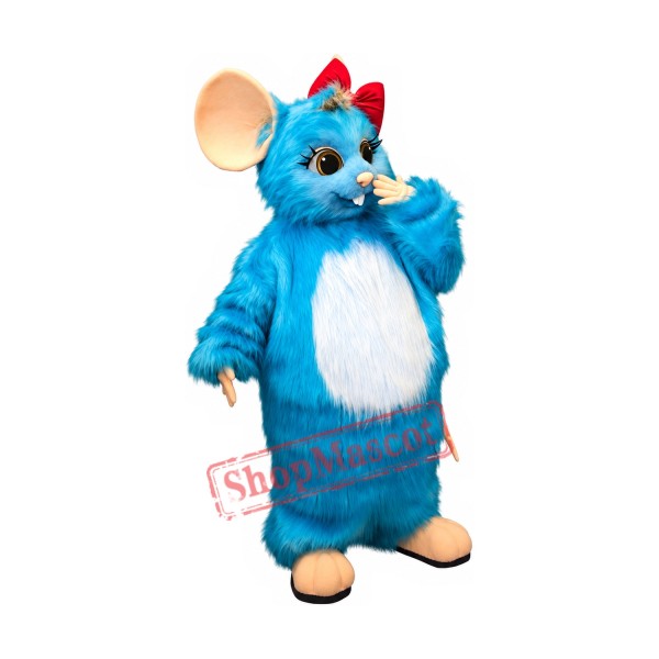 Friendly Blue Mouse Mascot Costume Friendly Blue Mouse Mascot Costume