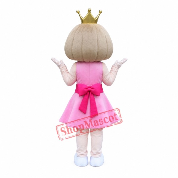 Cute Pink Dress Doll Girl Mascot Costume Cute Pink Dress Doll Girl Mascot Costume