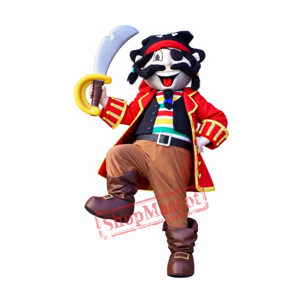 Happy Lightweight Pirate Mascot Costume Happy Lightweight Pirate Mascot Costume