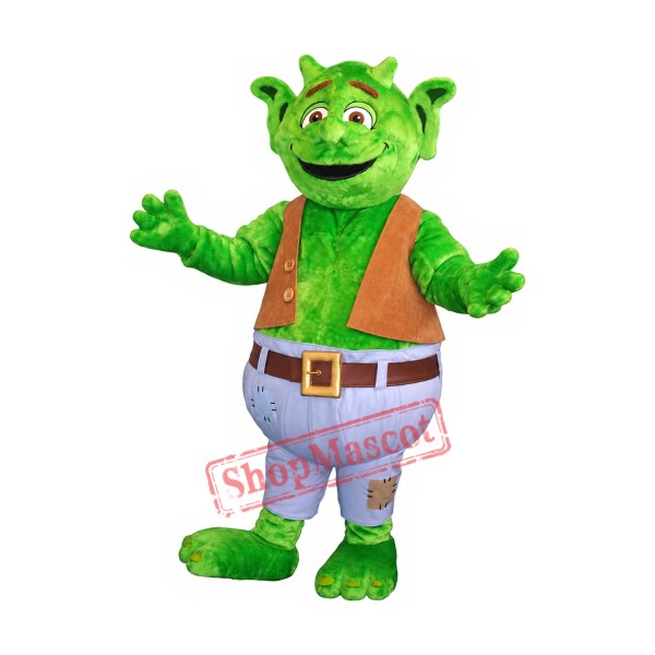 Friendly Green Monster Mascot Costume Friendly Green Monster Mascot Costume