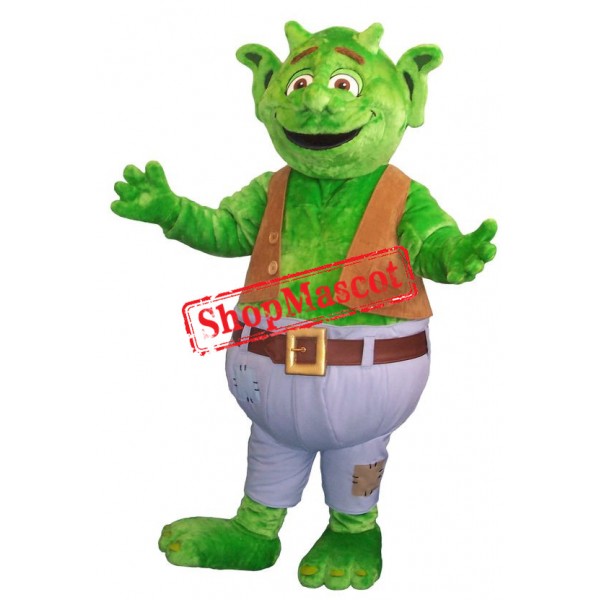 Friendly Green Monster Mascot Costume