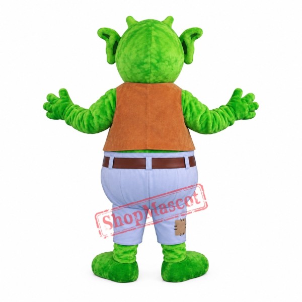 Friendly Green Monster Mascot Costume Friendly Green Monster Mascot Costume
