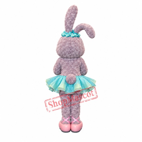 Superb Dancing Grey Rabbit Mascot Costume Superb Dancing Grey Rabbit Mascot Costume