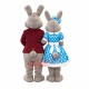 Superb Bunny Couple Mascot Costume Superb Bunny Couple Mascot Costume