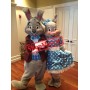 Superb Bunny Couple Mascot Costume