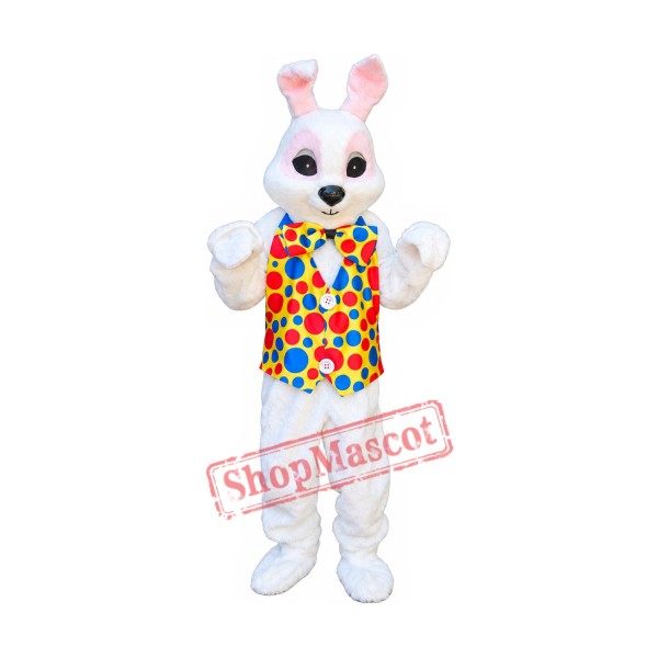 Friendly Realistic Easter Bunny Mascot Costume Friendly Realistic Easter Bunny Mascot Costume