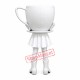 White Coffee Cup Mascot Costume White Coffee Cup Mascot Costume