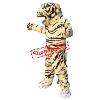 Superb Fierce White Tiger Mascot Costume