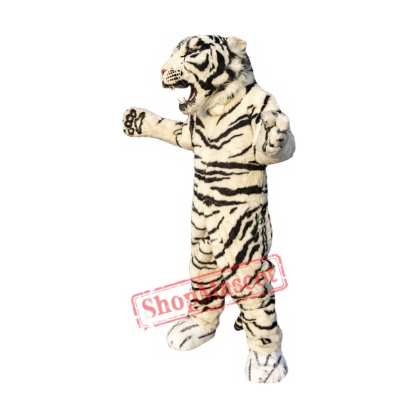 Superb Fierce White Tiger Mascot Costume Superb Fierce White Tiger Mascot Costume