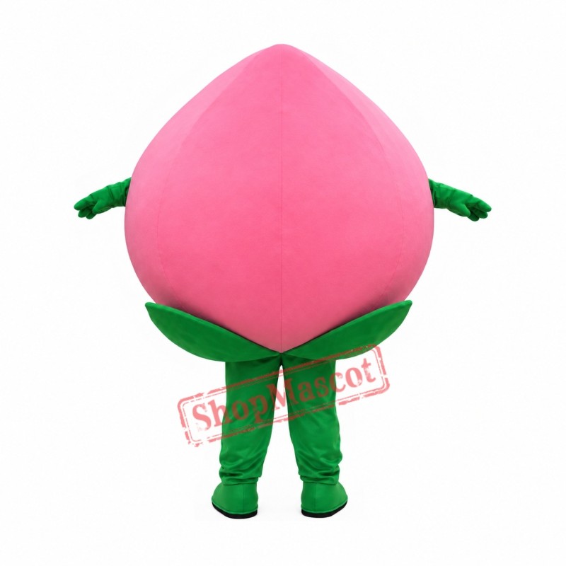 Fruit Pink Peach Mascot Costume Fruit Pink Peach Mascot Costume