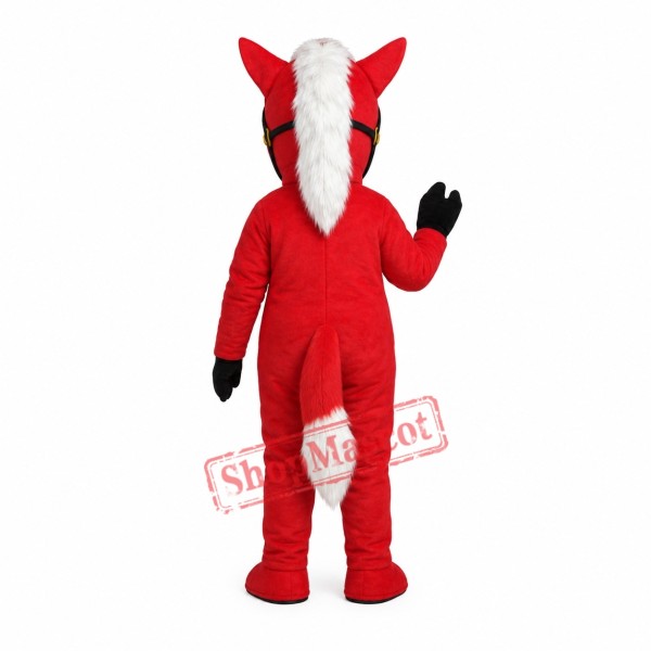 Affordable Red Horse Mascot Costume Affordable Red Horse Mascot Costume