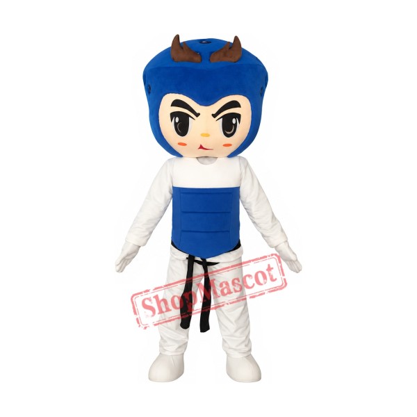 Superb Taekwondo Boy Mascot Costume