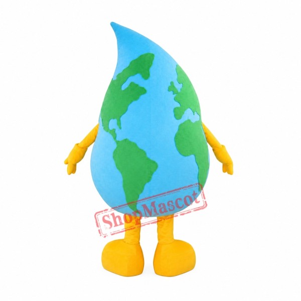 Global Water Drop Mascot Costume Global Water Drop Mascot Costume