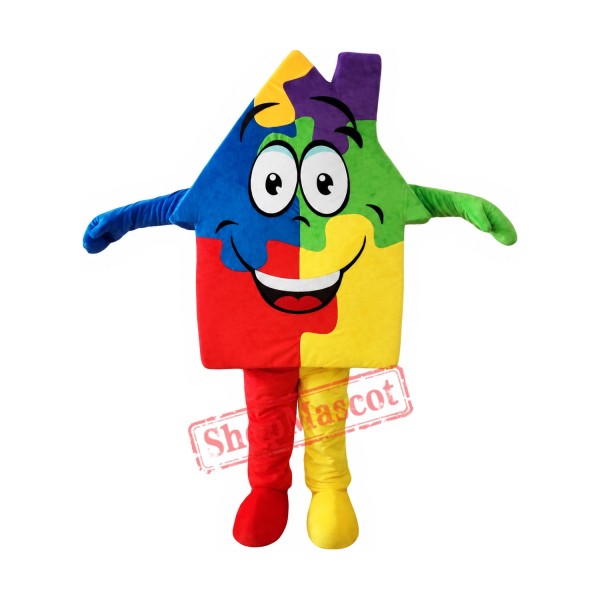 Building Block House Mascot Costume