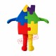 Building Block House Mascot Costume Building Block House Mascot Costume
