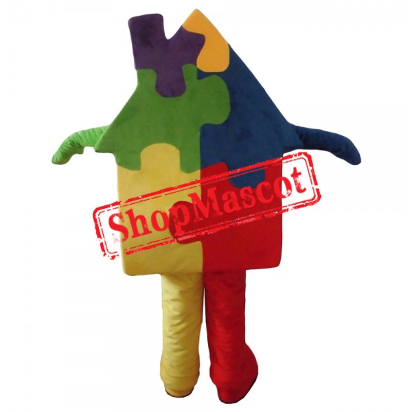 Building Block House Mascot Costume