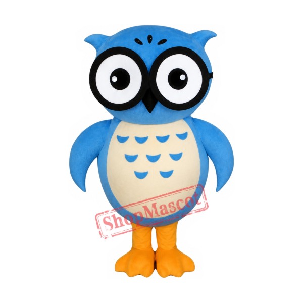 Friendly Lightweight Blue Owl Mascot Costume Friendly Lightweight Blue Owl Mascot Costume