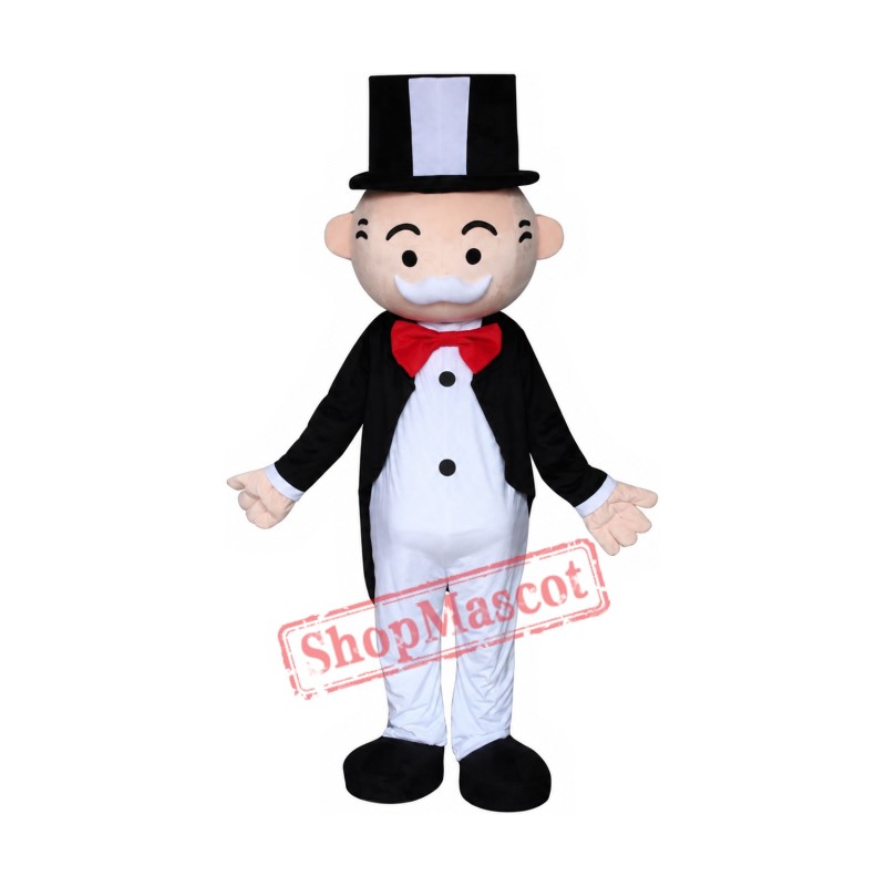 Superb Monopoly Man Mascot Costume Superb Monopoly Man Mascot Costume
