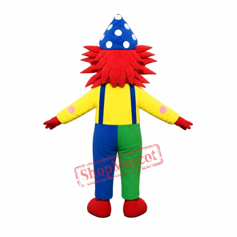 Colorful Clown Mascot Costume Colorful Clown Mascot Costume
