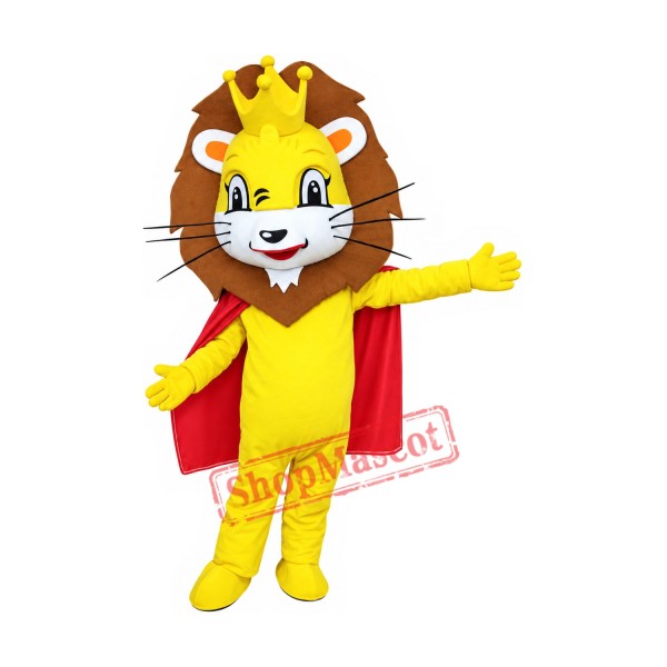 Affordable Happy King Lion Mascot Costume Affordable Happy King Lion Mascot Costume