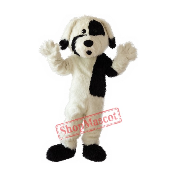 Lovely White & Black Dog Mascot Costume