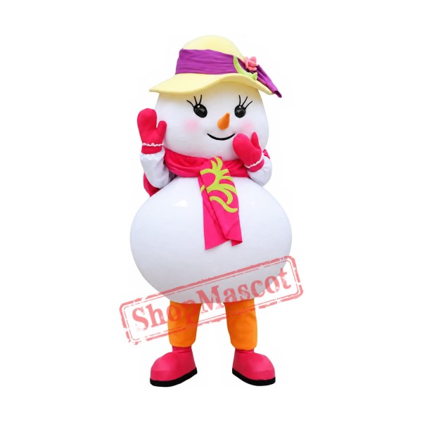 Christmas Snowman Baby Girl Mascot Costume Christmas Snowman Baby Girl Mascot Costume