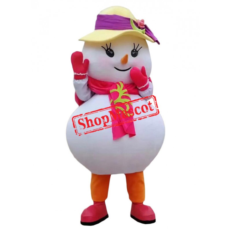 Christmas Snowman Baby Girl Mascot Costume