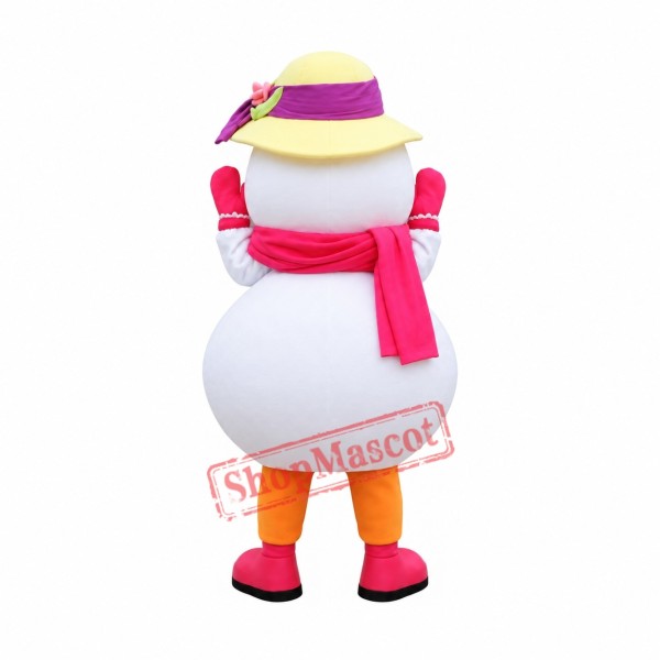 Christmas Snowman Baby Girl Mascot Costume Christmas Snowman Baby Girl Mascot Costume