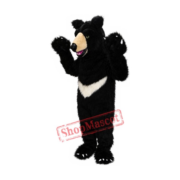 Friendly Realistic Black Bear Mascot Costume