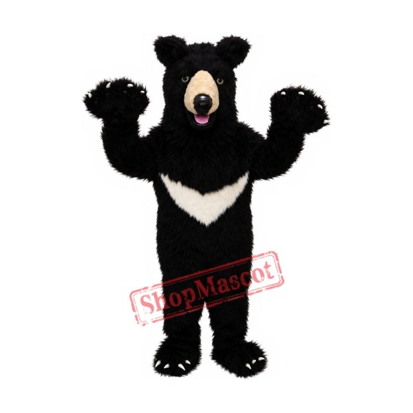 Friendly Realistic Black Bear Mascot Costume