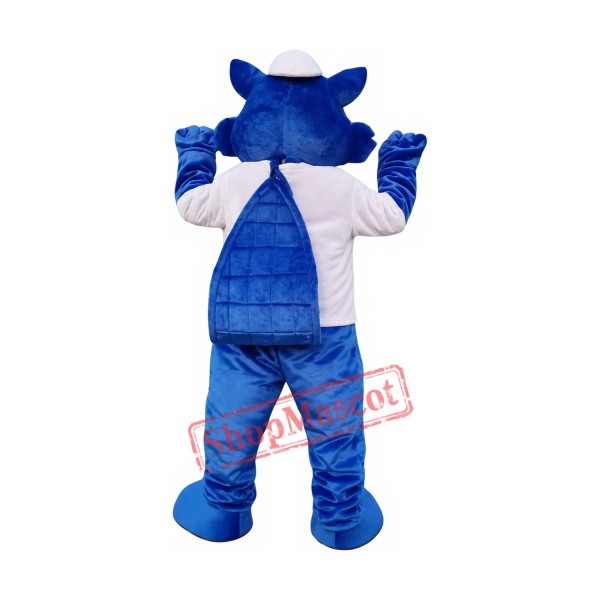 Happy Blue Squirrel Mascot Costume Happy Blue Squirrel Mascot Costume