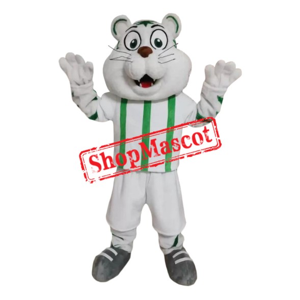 White & Green Tiger Mascot Costume