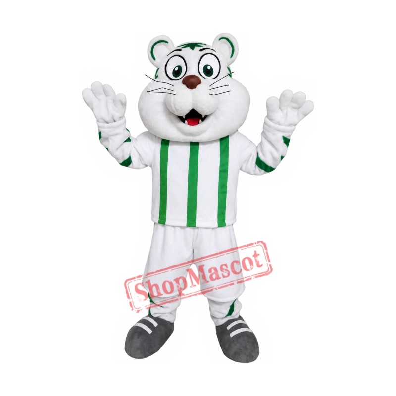 White & Green Tiger Mascot Costume White & Green Tiger Mascot Costume