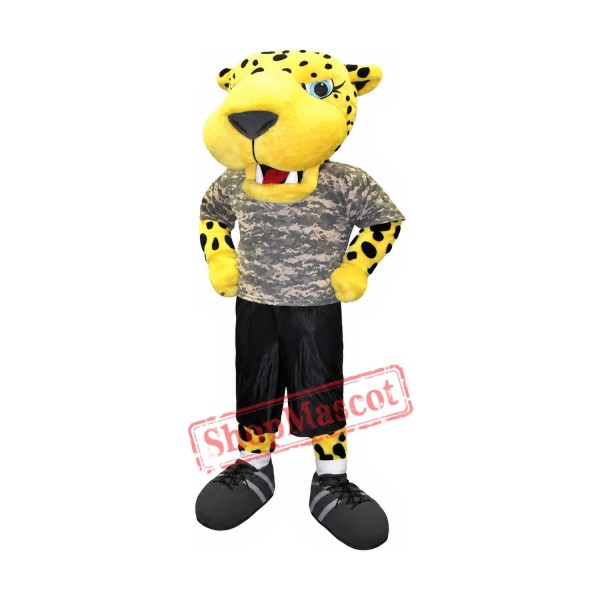 Yellow Lightweight Leopard Mascot Costume