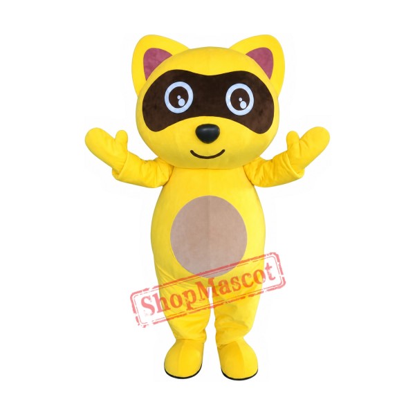 Yellow Raccoon Mascot Costume