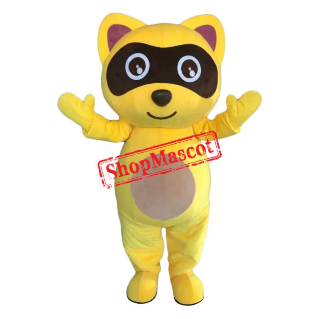 Yellow Raccoon Mascot Costume