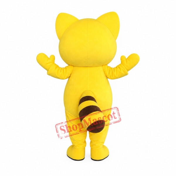 Yellow Raccoon Mascot Costume Yellow Raccoon Mascot Costume