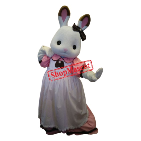 White Deluxe Rabbit Mascot Costume