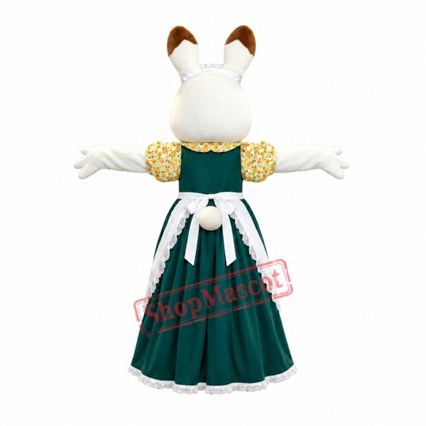 Happy White Deluxe Bunny Mascot Costume