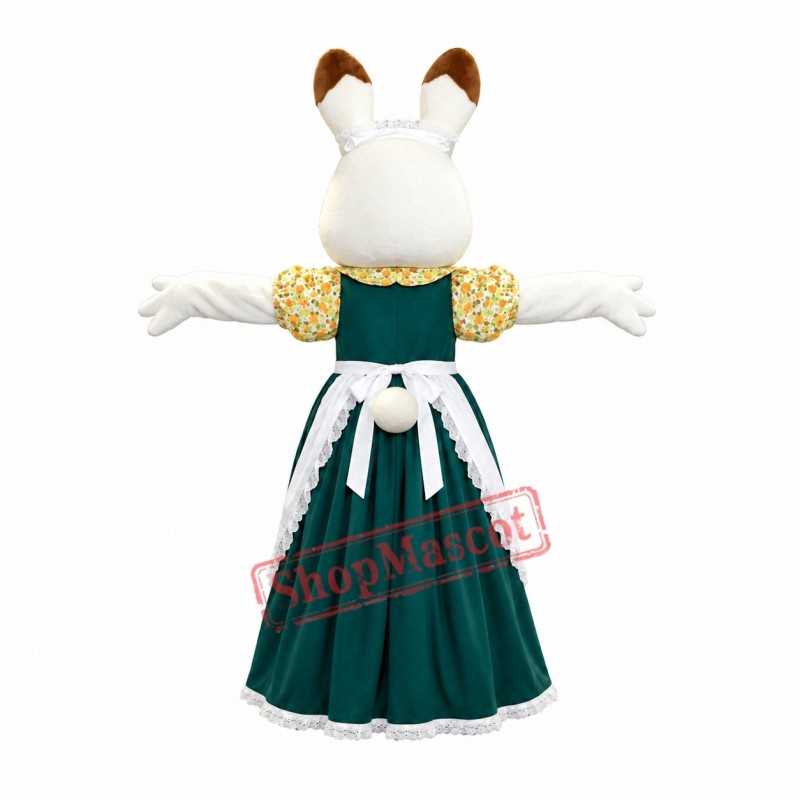 Happy White Deluxe Bunny Mascot Costume