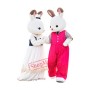 Deluxe White Bunny Couple Mascot Costume