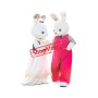 Deluxe White Bunny Couple Mascot Costume
