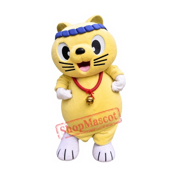 Friendly Yellow Cat Mascot Costume Friendly Yellow Cat Mascot Costume