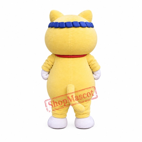 Friendly Yellow Cat Mascot Costume Friendly Yellow Cat Mascot Costume