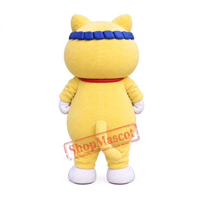 Friendly Yellow Cat Mascot Costume Friendly Yellow Cat Mascot Costume
