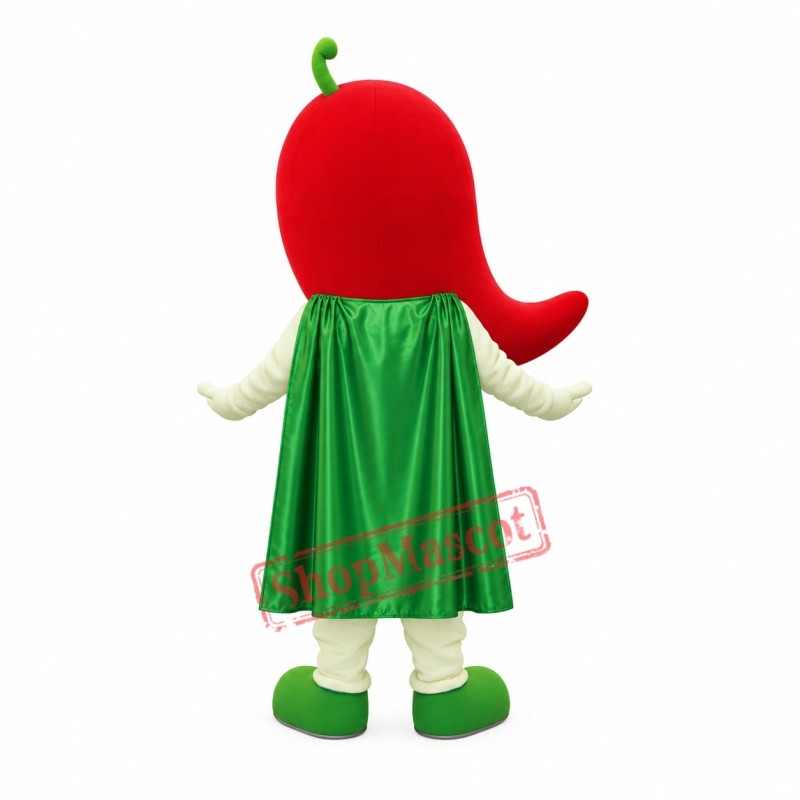Chili Superman Mascot Costume Chili Superman Mascot Costume