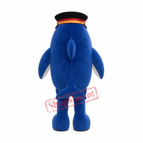 Blue Police Dolphin Mascot Costume