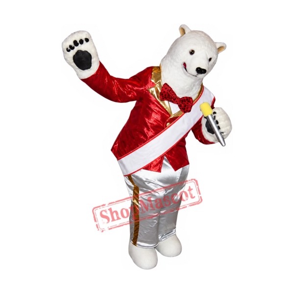 Singing Polar Bear Mascot Costume